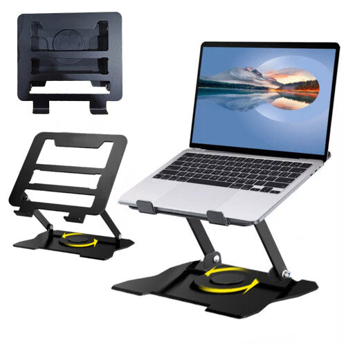 360° Rotating Ergonomic Laptop Stand - Height Adjustable Foldable Metal Riser for MacBook & Tablets