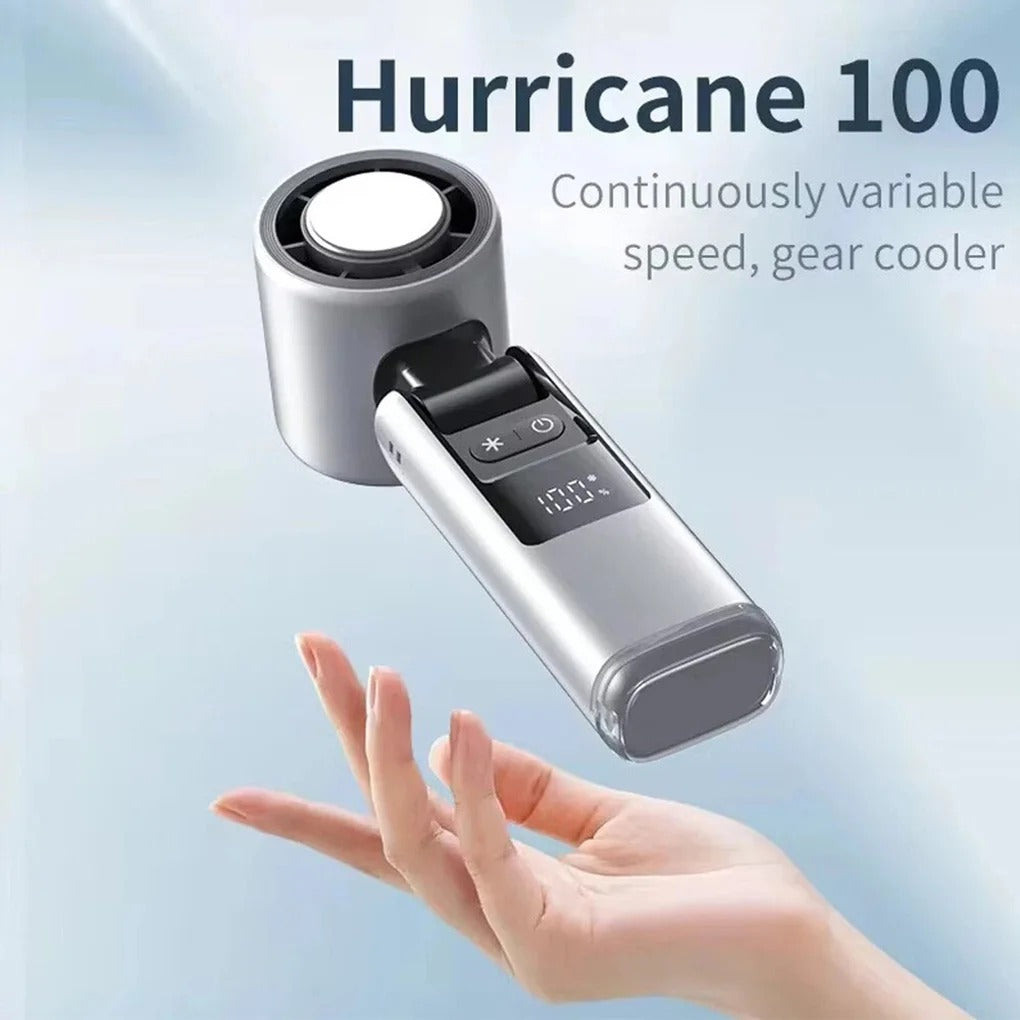 Handheld Turbo Fan with Ice Cooling Technology - 100 Speed Adjustable Portable Fan with Digital Display